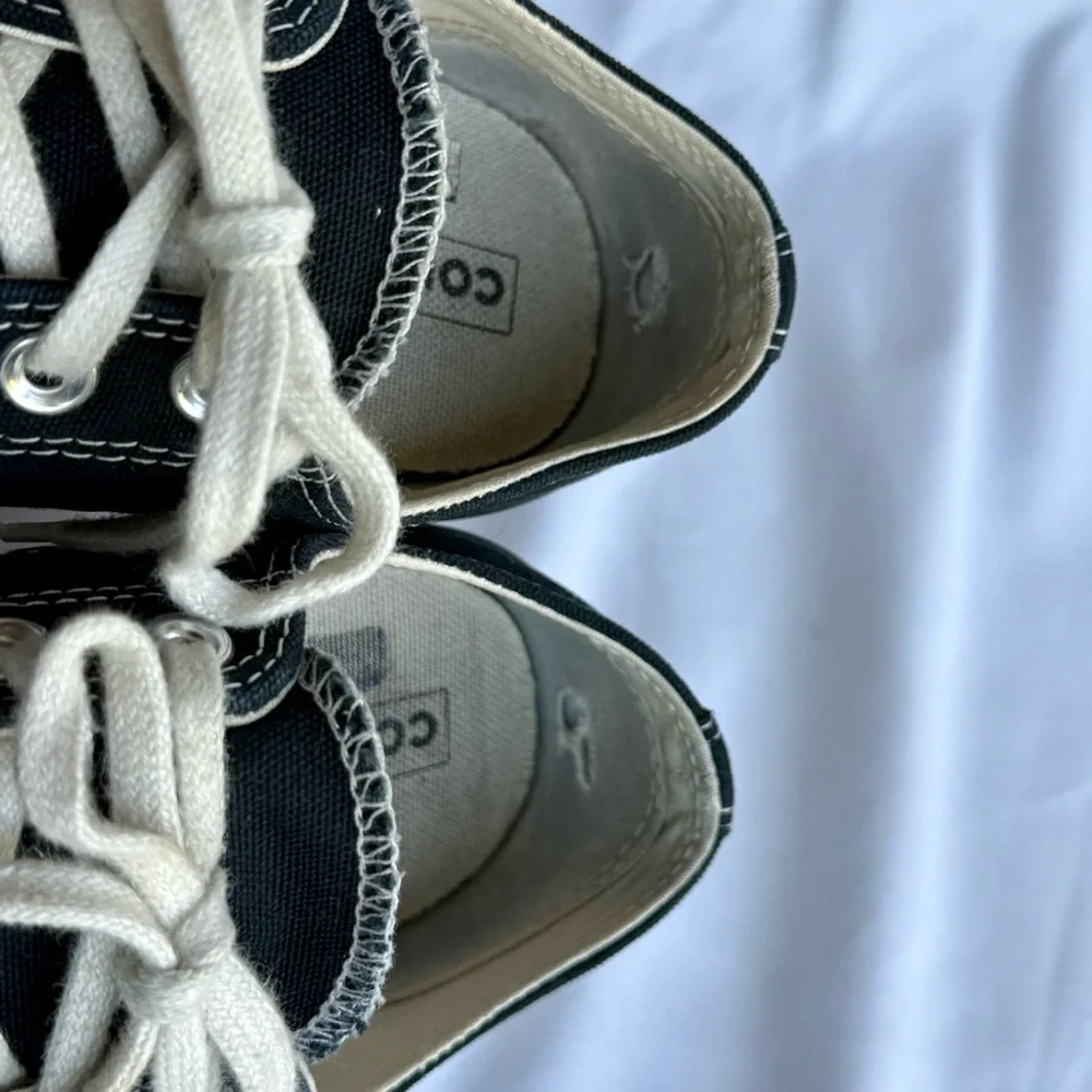 9.5 Mens/11.5 Womens Converse All Star Classic Black/White Canvas Low Tops - Picture 7 of 11